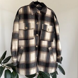 Plaid Insulated Shacket Jacket